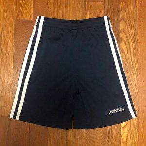 Adidas athletic shorts, boys size 4, navy/white